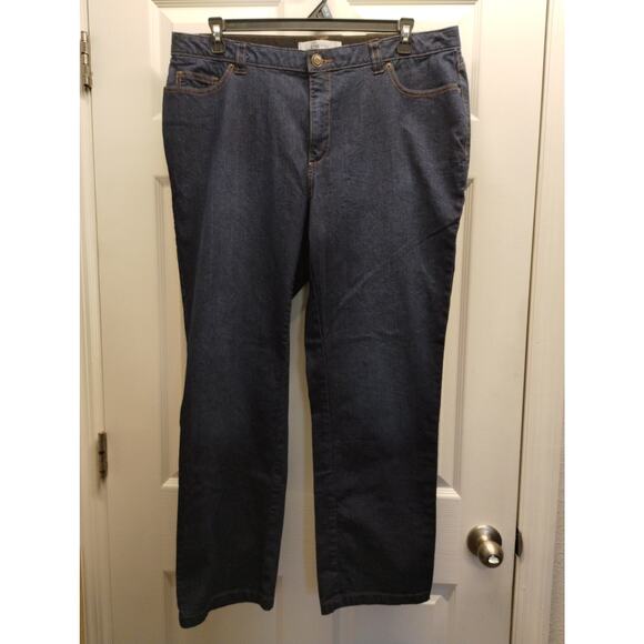 Catherines Plus Size 20W Secret Slimmer Synergy Straight Leg Denim Blue Jeans - Picture 1 of 4